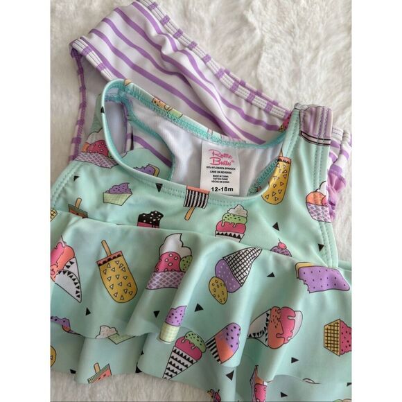 Ruffle Butts Ice Cream Bathing Suit Size 12-18 Months - Picture 1 of 5